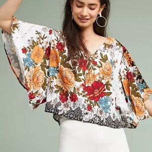 HTF Anthropologie Farm Rio Reyna Floral Blouse